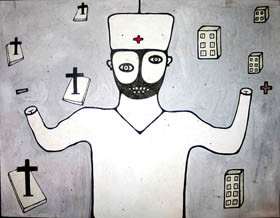 Харьковский врач рисует картины зеленкой и йодом 