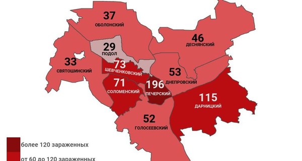 Коронавирус в Киеве по районам: заражены 705 человек