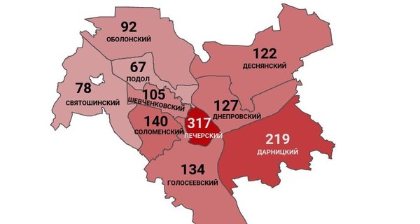 Коронавирус в Киеве по районам: заражены 1401 человек
