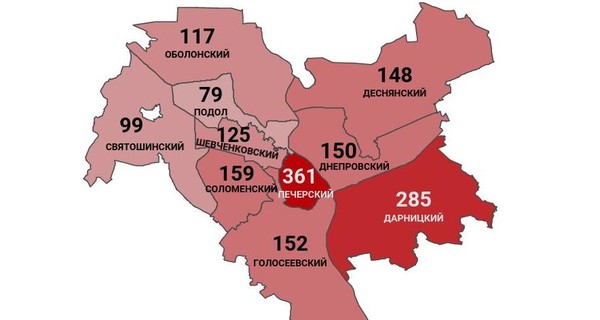 Коронавирус в Киеве по районам: заражены 1675 человек