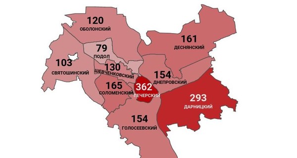 Коронавирус в Киеве по районам: заражены 1721 человек