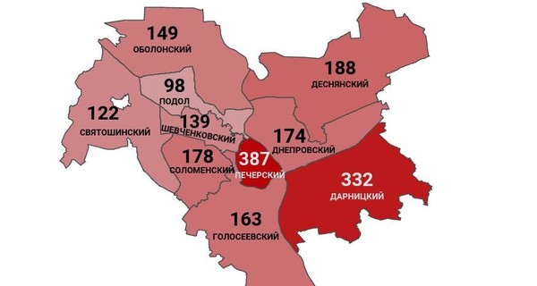 Коронавирус в Киеве по районам: заражены 1930 человек