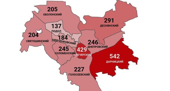 Коронавирус в Киеве по районам: заражены 2710 человек